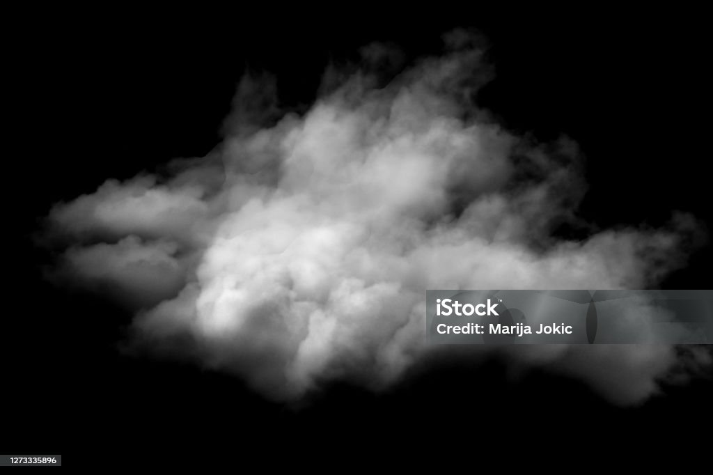 White smoke on a black background Abstract backgrounds Cloud - Sky Stock Photo