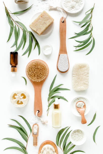 istock Spa concept with eucalyptus oil and eucalyptus leaf extract natural organic spa cosmetics products eco friendly bathroom accessories.Skincare concept 1273336323
