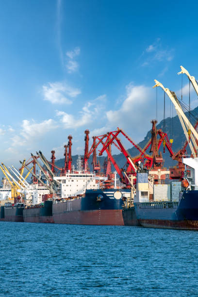 istock Logistics tower crane of Lianyungang container terminal 1273336629