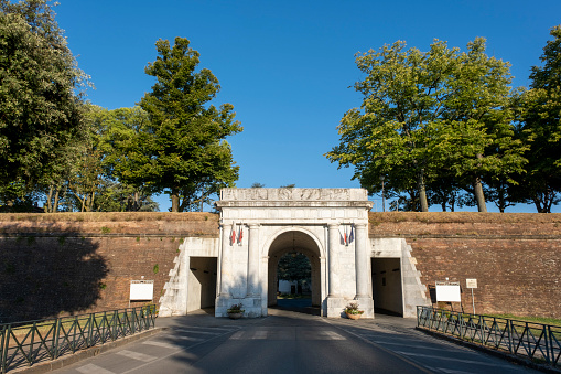 porta elisa in the town of Lucca, Tuscany, Italy
