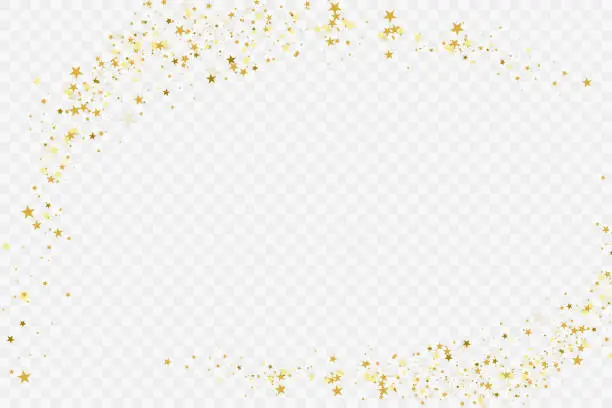 Vector illustration of Confetti cover from gold stars.