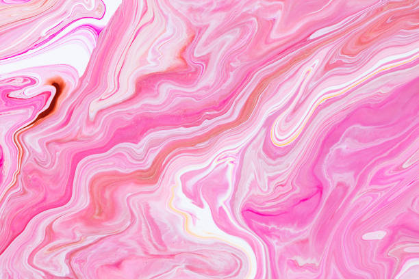 istock Fluid art texture. Background with abstract iridescent paint effect. Liquid acrylic picture that flows and splashes. Mixed paints for website background. Pink, white and coral overflowing colors. 1273341953