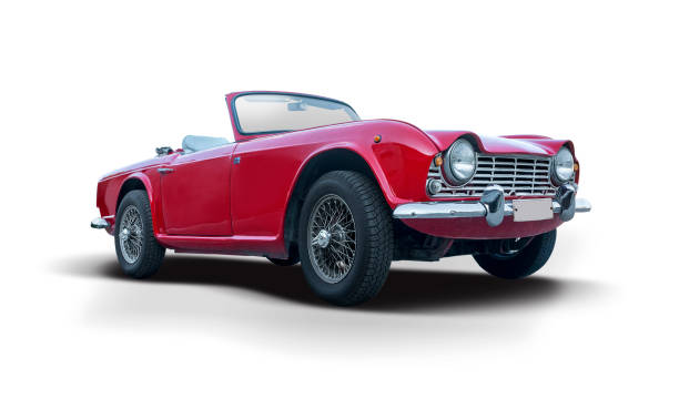 istock Classic red British roadster car 1273344995