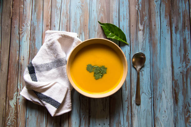 istock Home made pumpkin soup in a bowl 1273345125