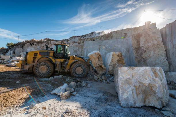 istock Bulldozer in a marble quarry 1273347422
