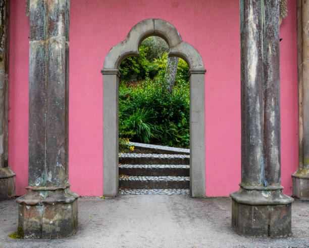Beautiful Archway in Portmeirion, North Wales A beautiful archway or doorway leading from the Piazza in the village of Portmeirion, North Wales, UK. portmeirion stock pictures, royalty-free photos & images