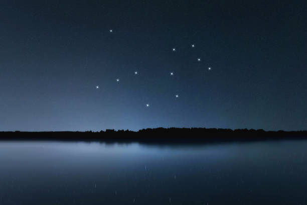 istock Pavo star constellation, Night sky, Cluster of stars, Deep space, Peacock constellation 1273357363