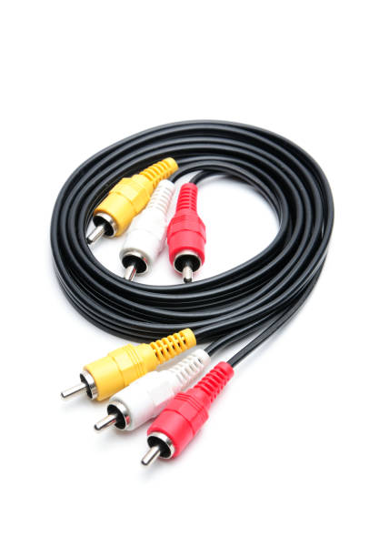istock Analog audio video cable of RCA standard on white background 1273358133