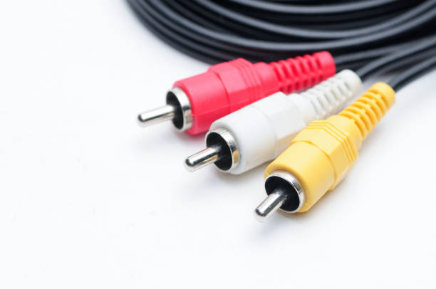 istock Analog audio video cable of RCA standard on white background 1273358134