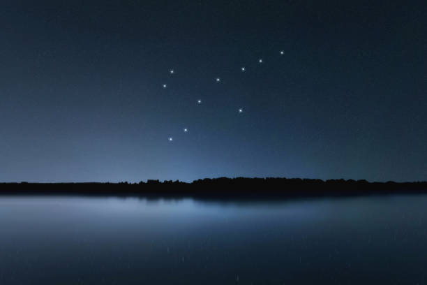 istock Grus star constellation, Night sky, Cluster of stars, Deep space, Crane constellation 1273358272