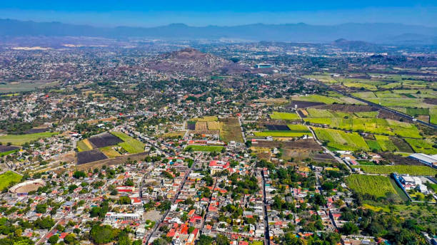 Aerial view of the landscape of the state of Cuernavaca in Mexico Landscape of the state of Cuernavaca in Mexico cuernavaca stock pictures, royalty-free photos & images