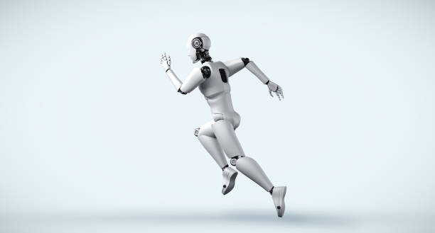 istock Running robot humanoid showing fast movement and vital energy 1273360222
