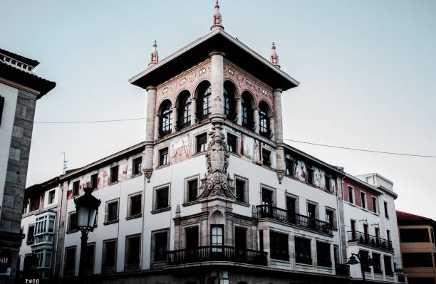 Old building of Guernica (Pablo Picasso street) in basque country.