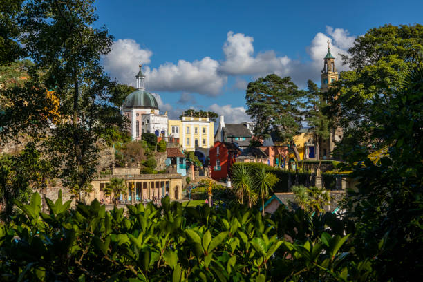 Portmeirion in North Wales, UK A view of the picturesque village of Portmeirion in North Wales, UK. portmeirion stock pictures, royalty-free photos & images