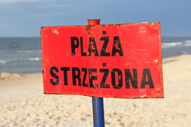 istock Lifeguarded beach sign 1273369127