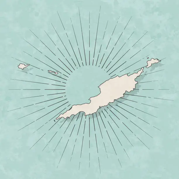 Vector illustration of Anguilla map in retro vintage style - Old textured paper