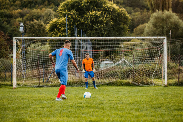 istock Soccer player taking penalty kick 1273372888
