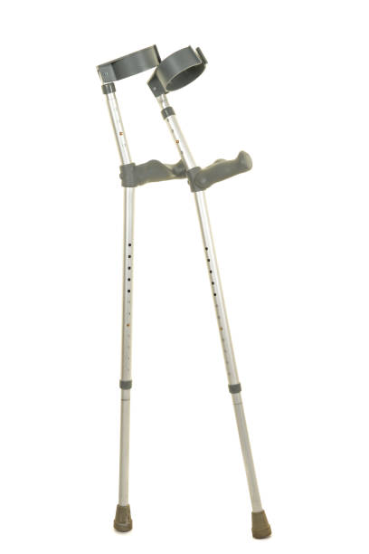 istock Pair of crutches isolated on a white background 1273381729