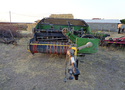 Tractor sowing in field in kırşehir turkey