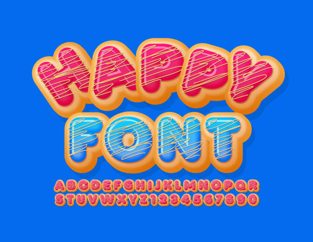 istock Vector Happy Font for Kids. Sweet Donut Alphabet 1273389553