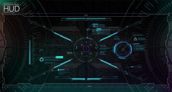 Modern Illustration For Game Background Design Futuristic Hud Gui ...