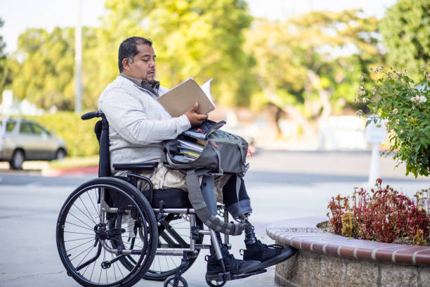 istock Hispanic American Veteran College Student Reaching Into Backpack 1273393532