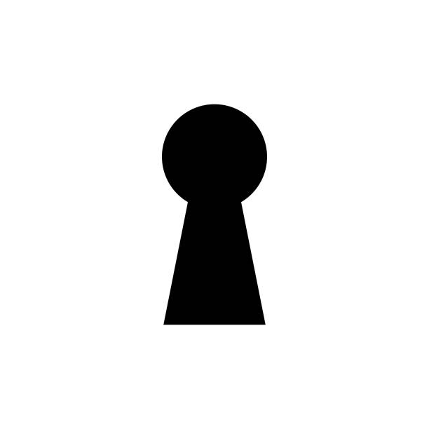 illustrations, cliparts, dessins animés et icônes de symbole de trou de clé - keyhole lock unlocking hole