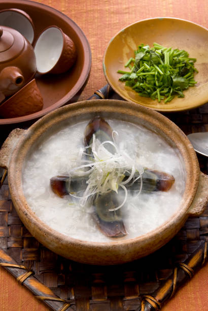 istock Chinese porridge with a century egg 1273396369