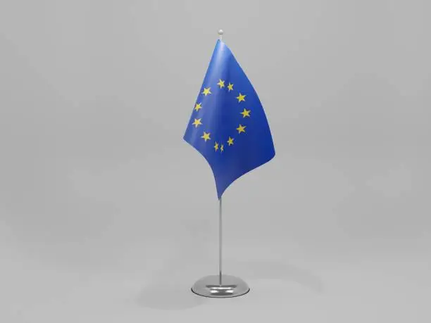 European Union National Flag, White Background - 3D Render