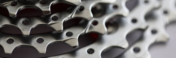 istock Close-up bicycle part, transmission sprocket part 1273400572