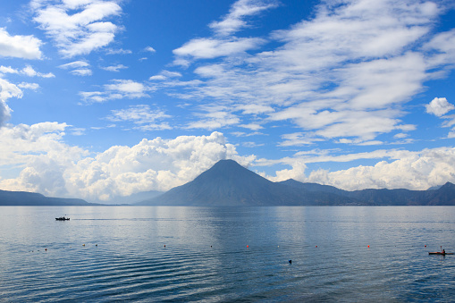 Lake atitlan and volcano in Guatemala