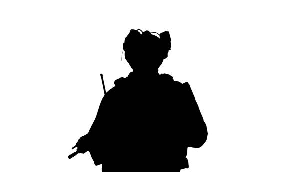 istock Ranger in combat uniform walking, Alpha Channel 1273408756
