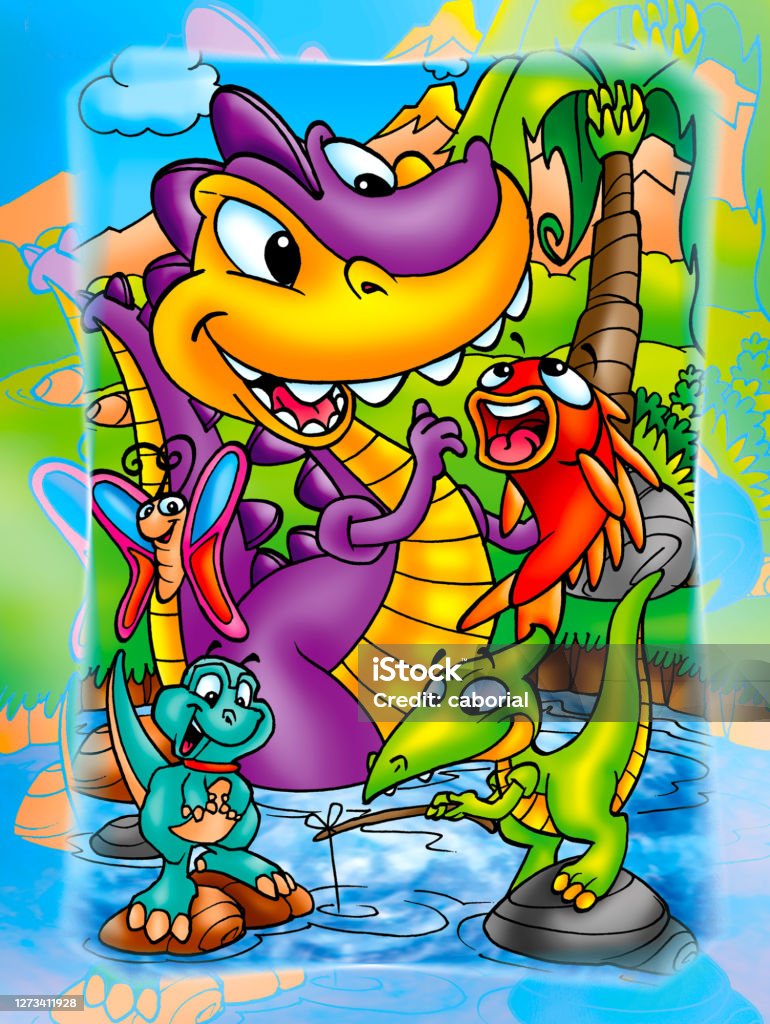 Funny Cartoon Dinosaur Stock Illustration - Download Image Now -  Philippines, Animal, Animal Wildlife - iStock