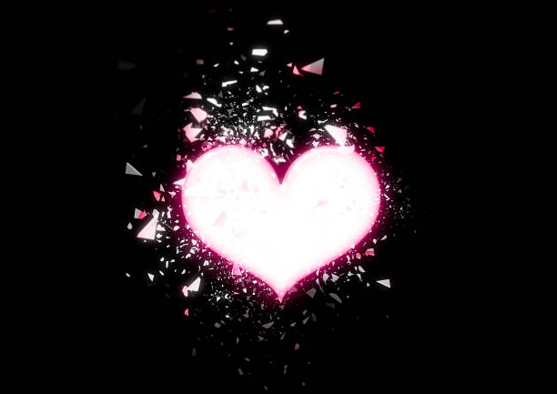 A heart shape that shines in pink