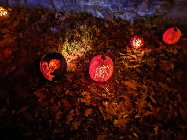 Glowing Halloween Jack-O'-Lanterns