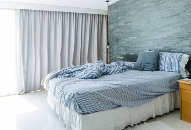 Cozy Blue Bedroom. 3D Render