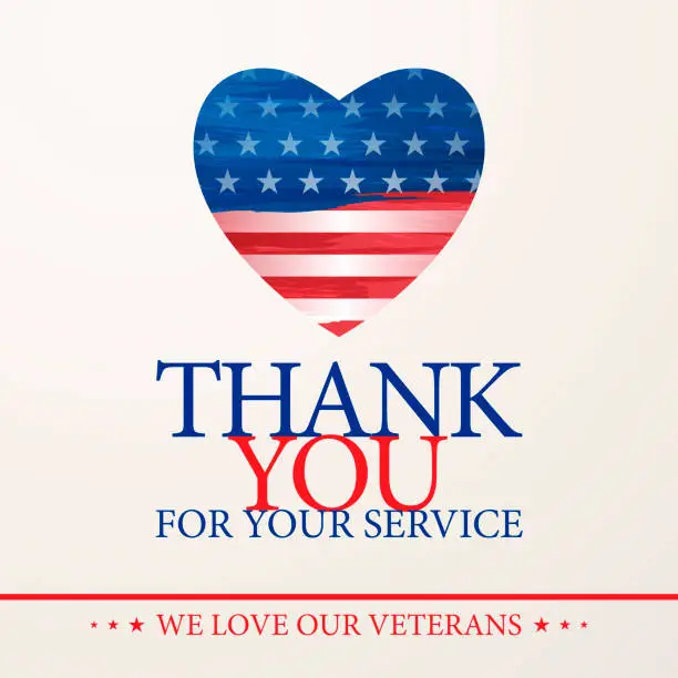Vector illustration of Love Our Veterans