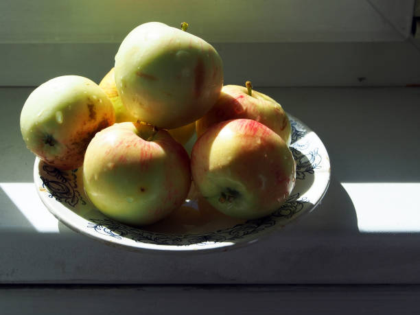 istock wet ripe fresh juicy apples in a plate 1273433610