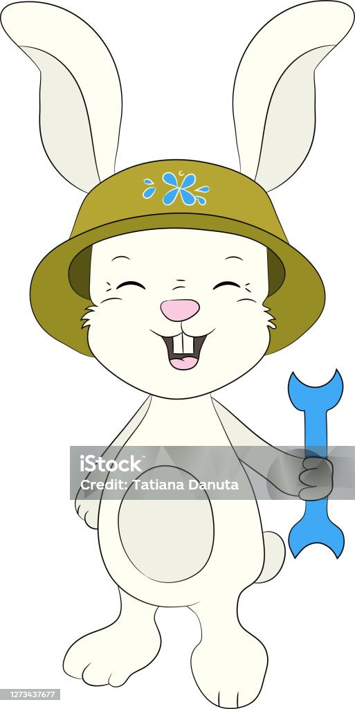 Handdrawn Vector Rabbit Simple Cartoon Bunny Isolated Doodle Construction  Engineering Jobmechanic In Cartoon Style Shows Like With The Wrench In His  Hand Stock Illustration - Download Image Now - iStock