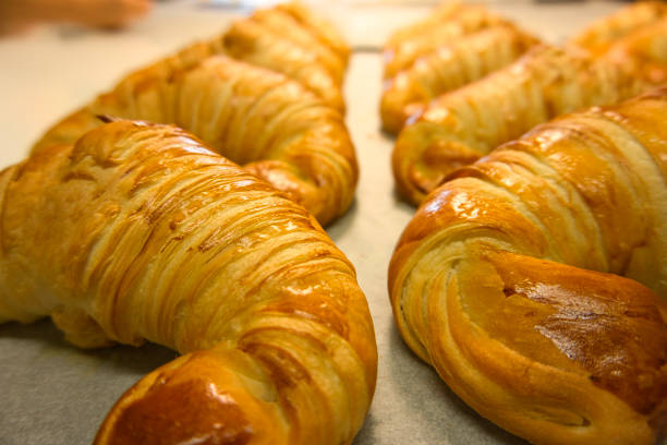 istock Freshly baked artisan croissants 1273438477