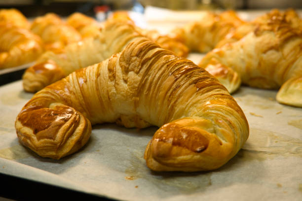 istock Freshly baked artisan croissants 1273438487