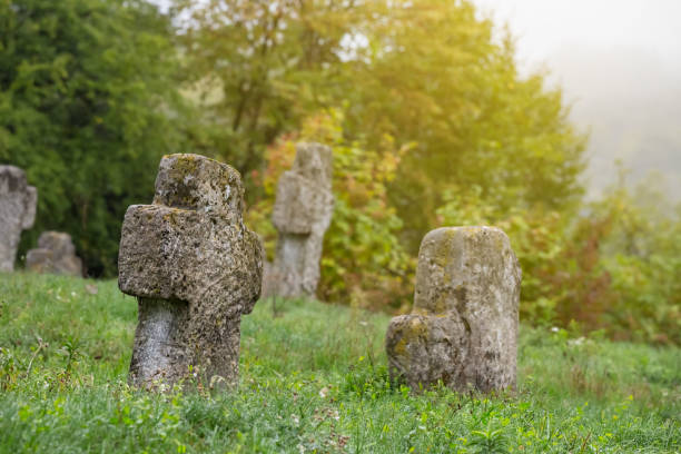 istock old medieval cemetery with huge stone cross 1273439993