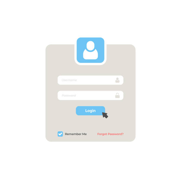 ikona ekranu logowania płaska konstrukcja na białym tle. - log on password interface icons template stock illustrations
