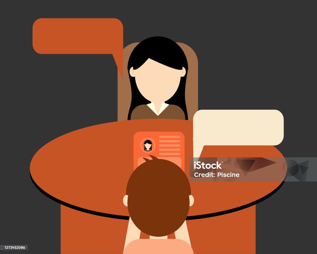 Job Interview Questions Vector Job Interview Question To Candidate Vector Stock Illustration ...