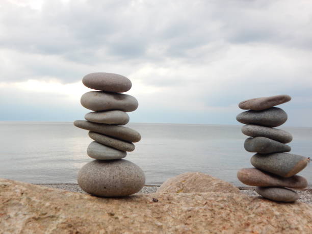istock Rock balancing at stony Baltic coast 1273458562