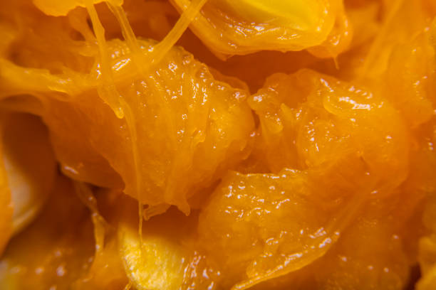 istock Close-up of pumpkin pulp and seeds 1273458843