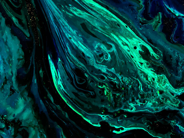 istock Green marble and gold abstract background texture. Abstract marbling with natural luxury style lines of marble and gold powder. Vector 1273458935