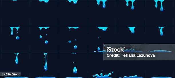 Dripping Water Led Matrix Animation Dripping Water Animation Water Splashes For Game Development Dropping ...