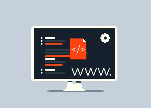 Vector illustration of Programming Code Application Window
