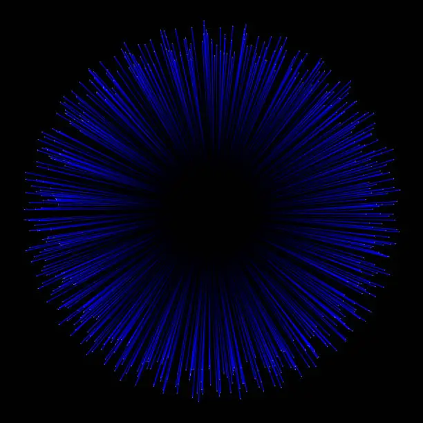 Vector illustration of Glowing fiber in the shape of fireworks